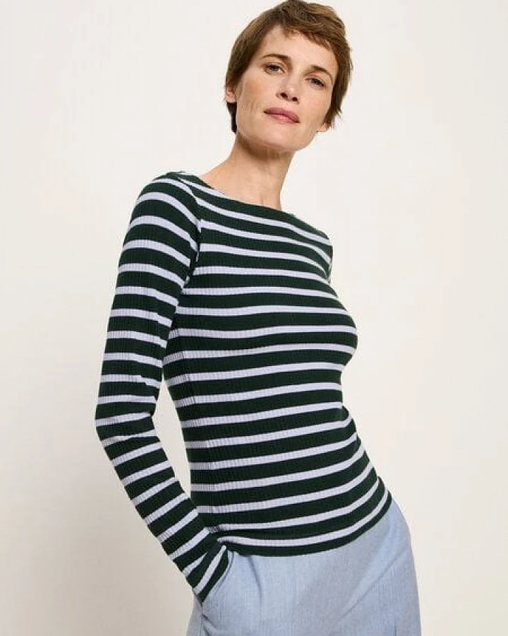LANIUS U-Bootshirt mit Streifen aus Bio-Baumwolle