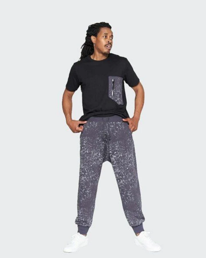 LUMEN organic Jogginghose BAGGY Sprenkel grau