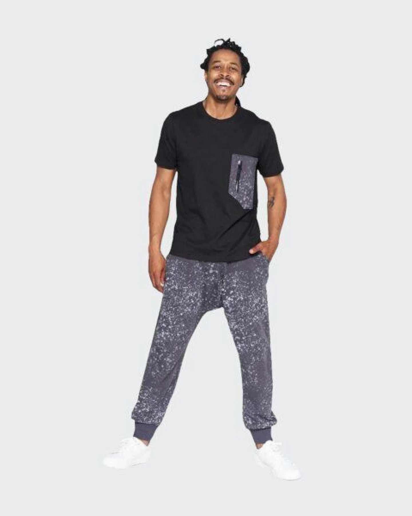 LUMEN organic Jogginghose BAGGY Sprenkel grau – Ansicht 3