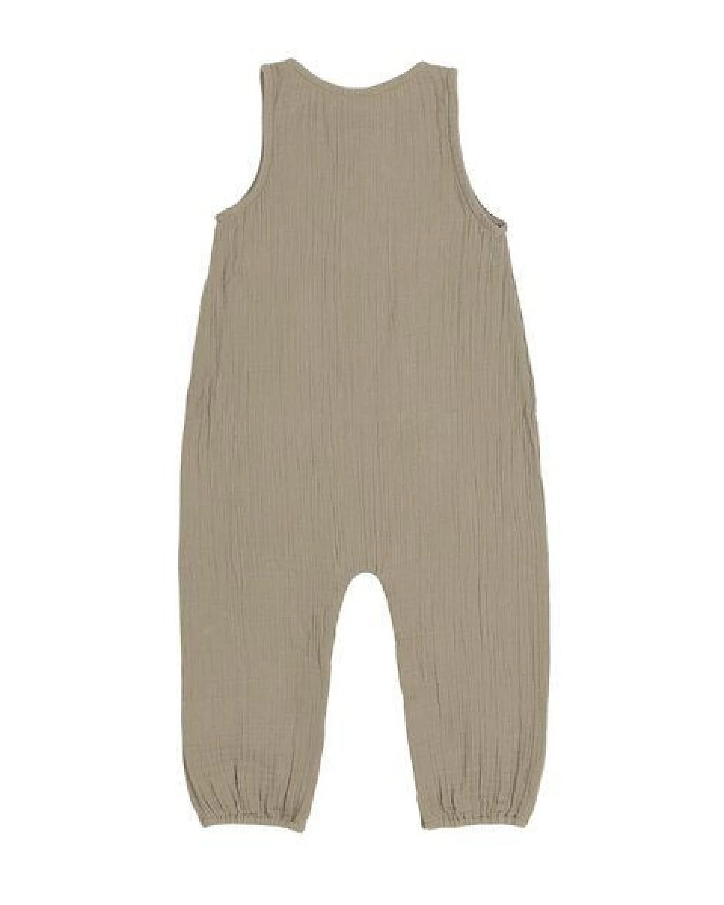 Lässig Baby Jumpsuit Latzose - Bio Baumwolle, Taupe GOTS – Ansicht 2