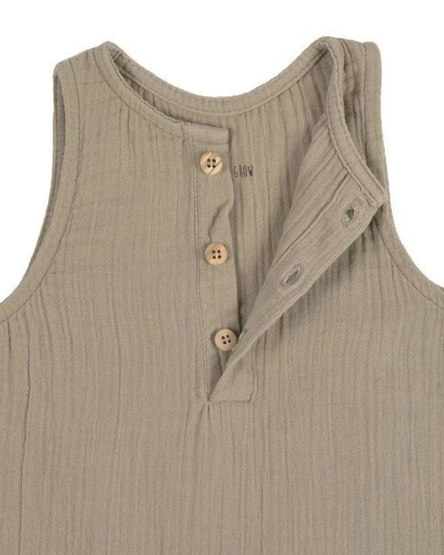 Lässig Baby Jumpsuit Latzose - Bio Baumwolle, Taupe GOTS – Ansicht 3