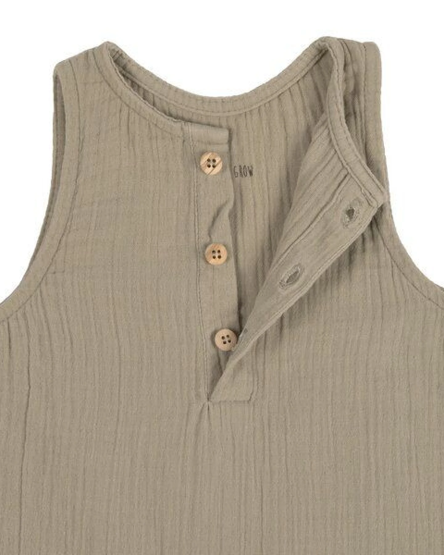 Lässig Baby Jumpsuit Latzose - Bio Baumwolle, Taupe GOTS – Ansicht 3