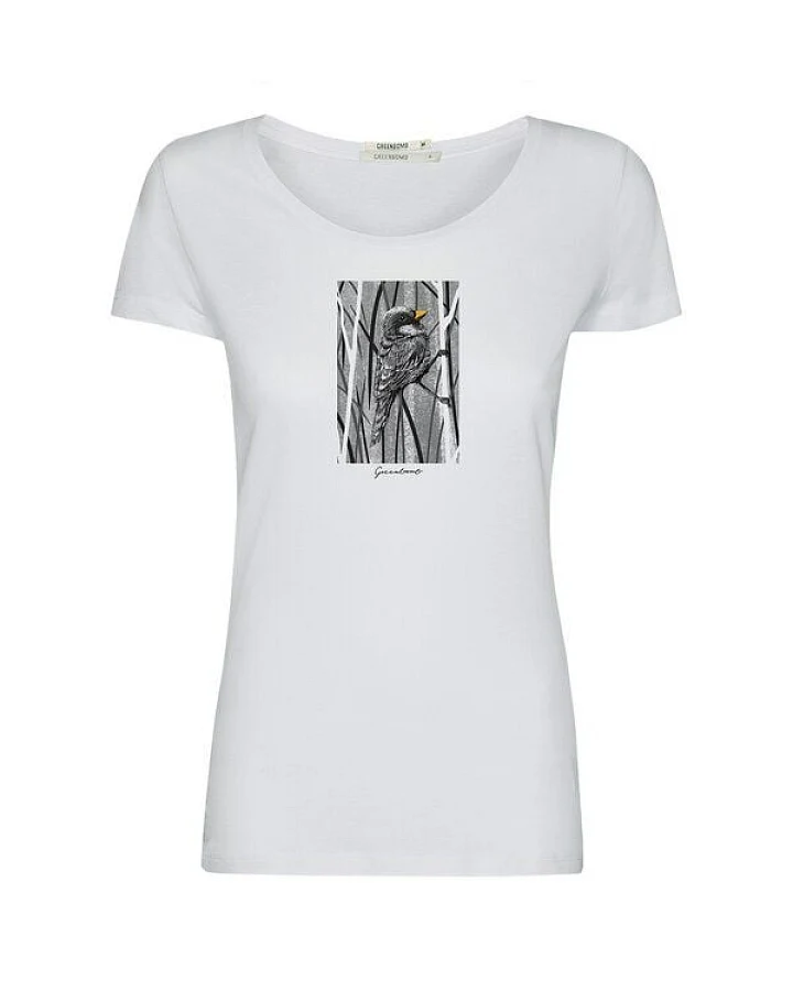 GREENBOMB Print T-Shirt Animal Sparrow Grass Loves