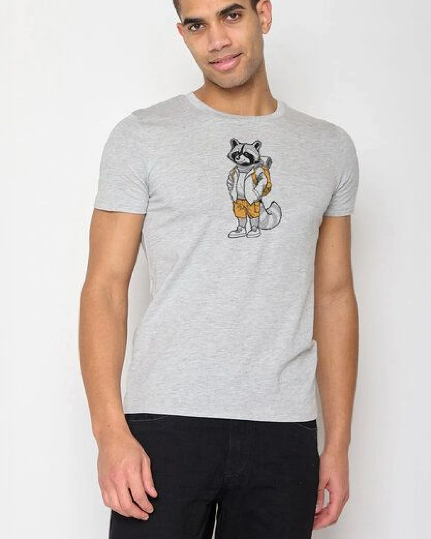 GREENBOMB Print T-Shirt Animal Raccoon Hike Guide – Ansicht 2