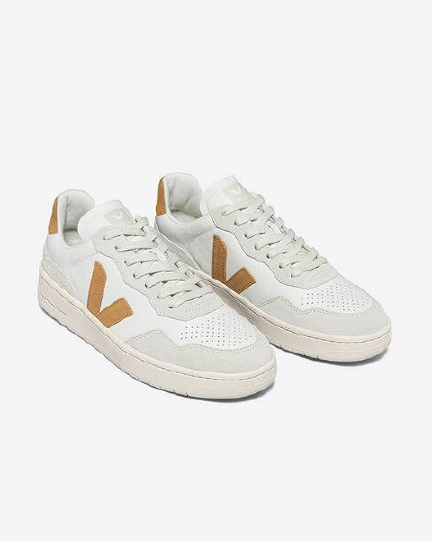 Veja Damen-Sneakers V-90 Leather White Umber – Ansicht 2