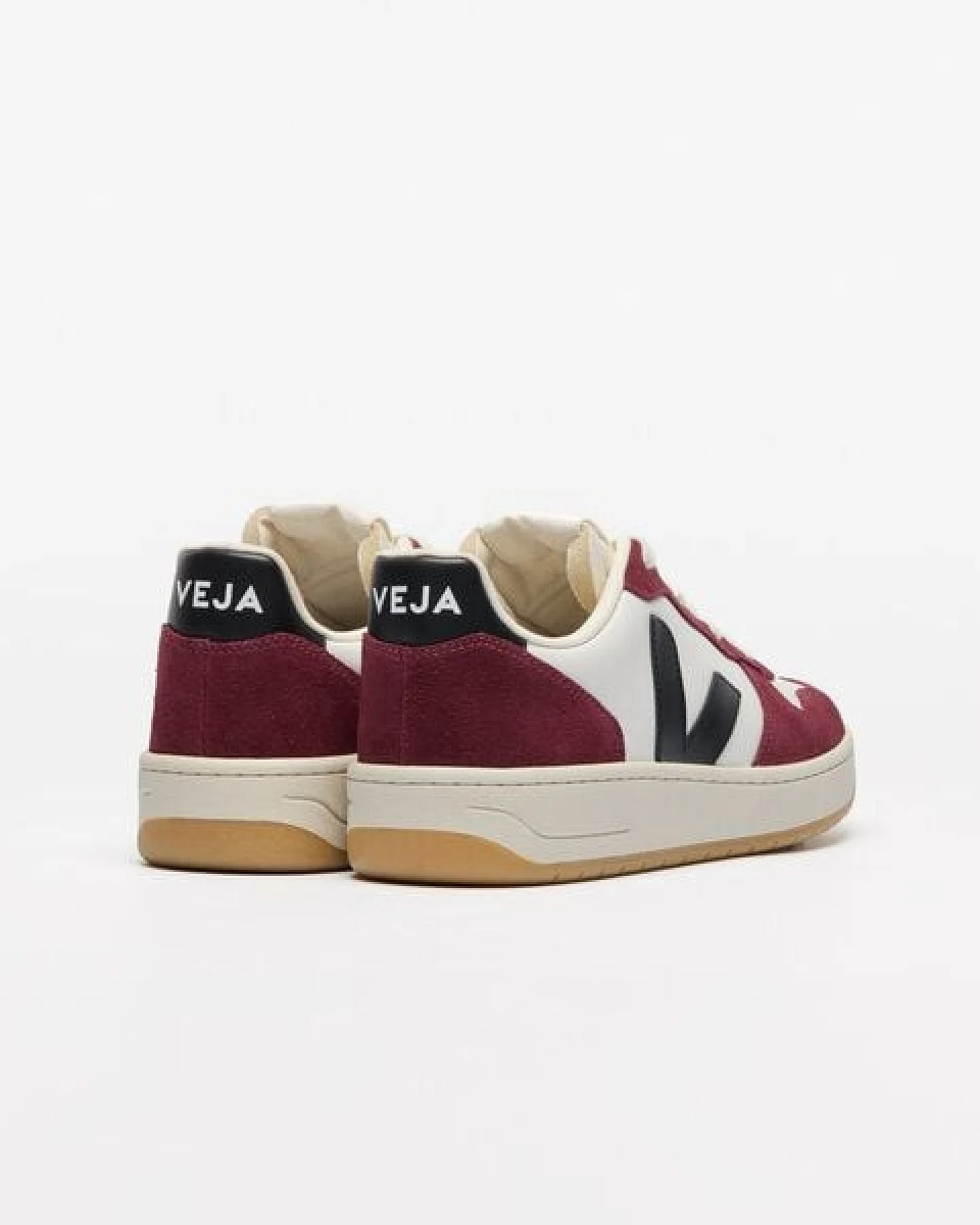 Veja Herren-Sneaker V-10 Prime Leather White Black Amarante – Ansicht 3