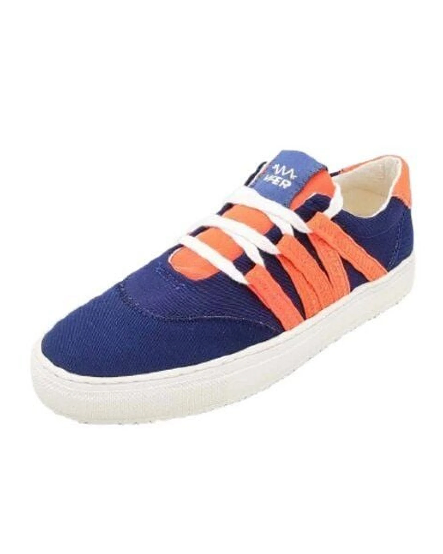 VAER LIMITIERT / Nachhaltiger Sneaker: Recycled / Upcycled / Zirkulär / Vegan - Blue Orange Phoenix – Ansicht 3