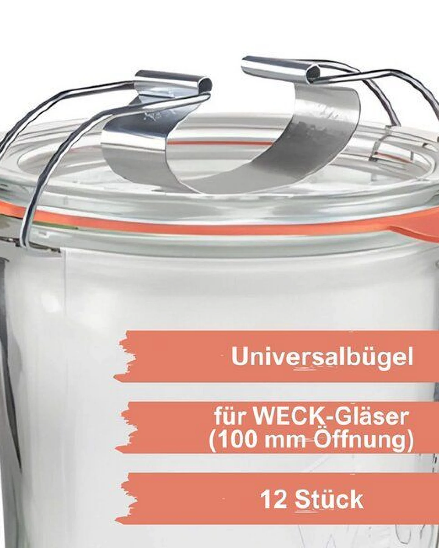 mikken 12 Universal-Bügelklammern für Einkochgläser und Weckgläser – wiederverwendbar – Ansicht 3