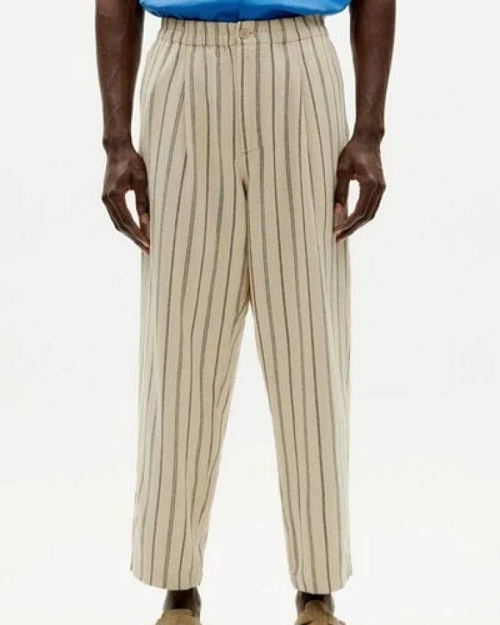 thinking mu Fog Canvas Stripes Luc Pants