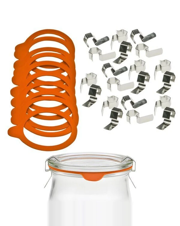 mikken Einmach-Set: 10 Weckringe aus Naturkautschuk & 20 Metallklammern – für Weckgläser Ø 8 cm