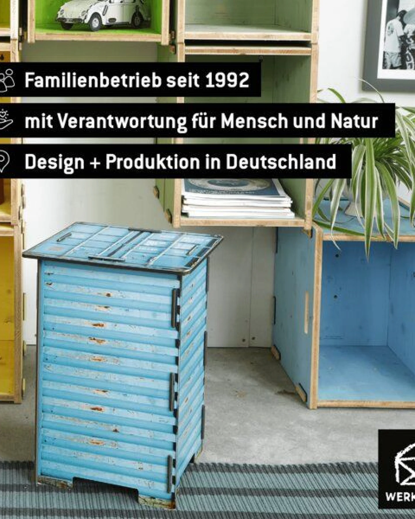 WERKHAUS Photohocker Container Türkis – Ansicht 2