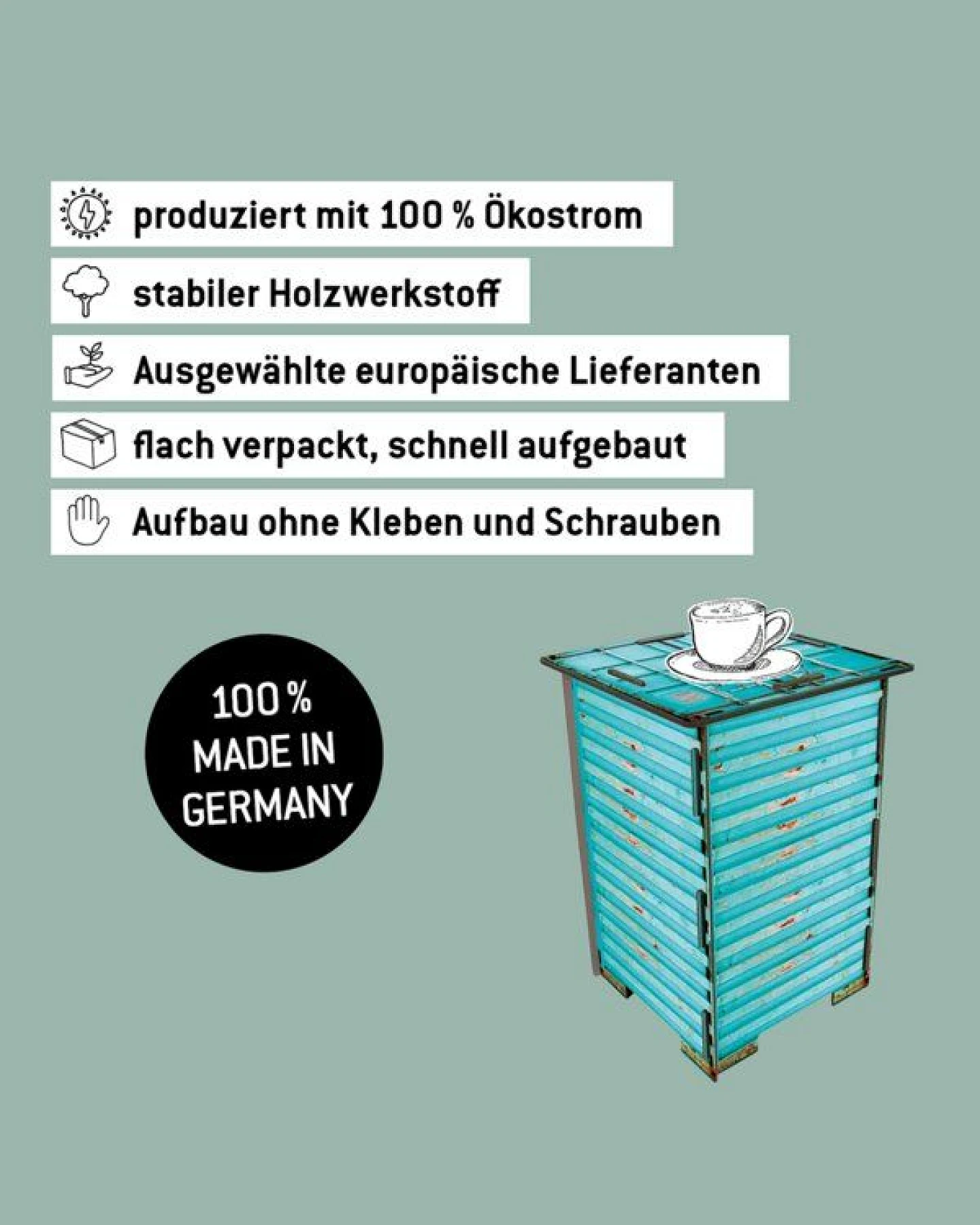 WERKHAUS Photohocker Container Türkis – Ansicht 2