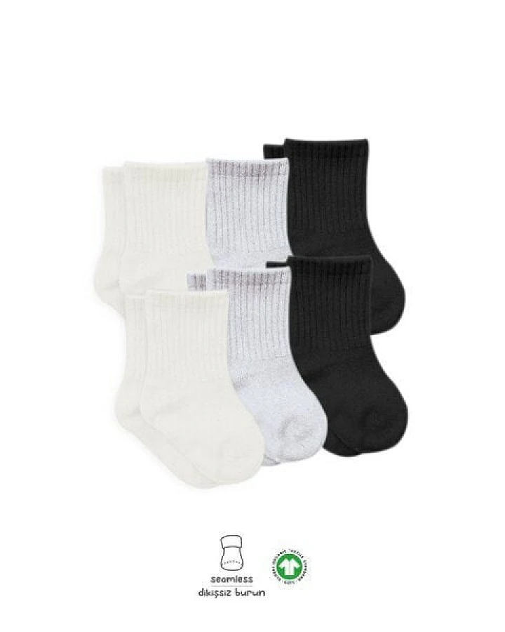 bistyle Socken 6er-Pack für Babys Babysocken Jungen Mädchen Kurzsocken gerippt