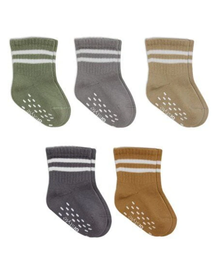 bistyle Baby-Socken Basic 5er-Pack – Kurzsocken, GOTS-zertifiziert, hoher Baumwollanteil Rutschfeste Sohle