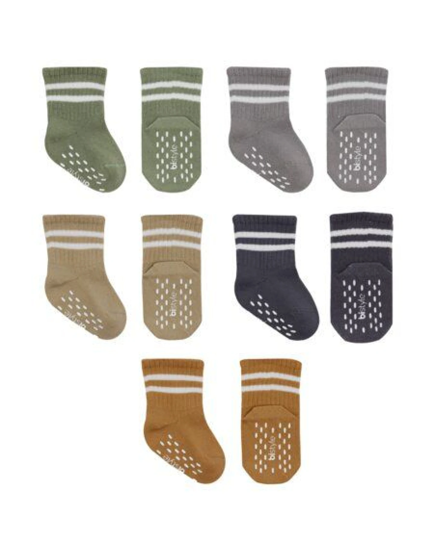 bistyle Baby-Socken Basic 5er-Pack – Kurzsocken, GOTS-zertifiziert, hoher Baumwollanteil Rutschfeste Sohle – Ansicht 3