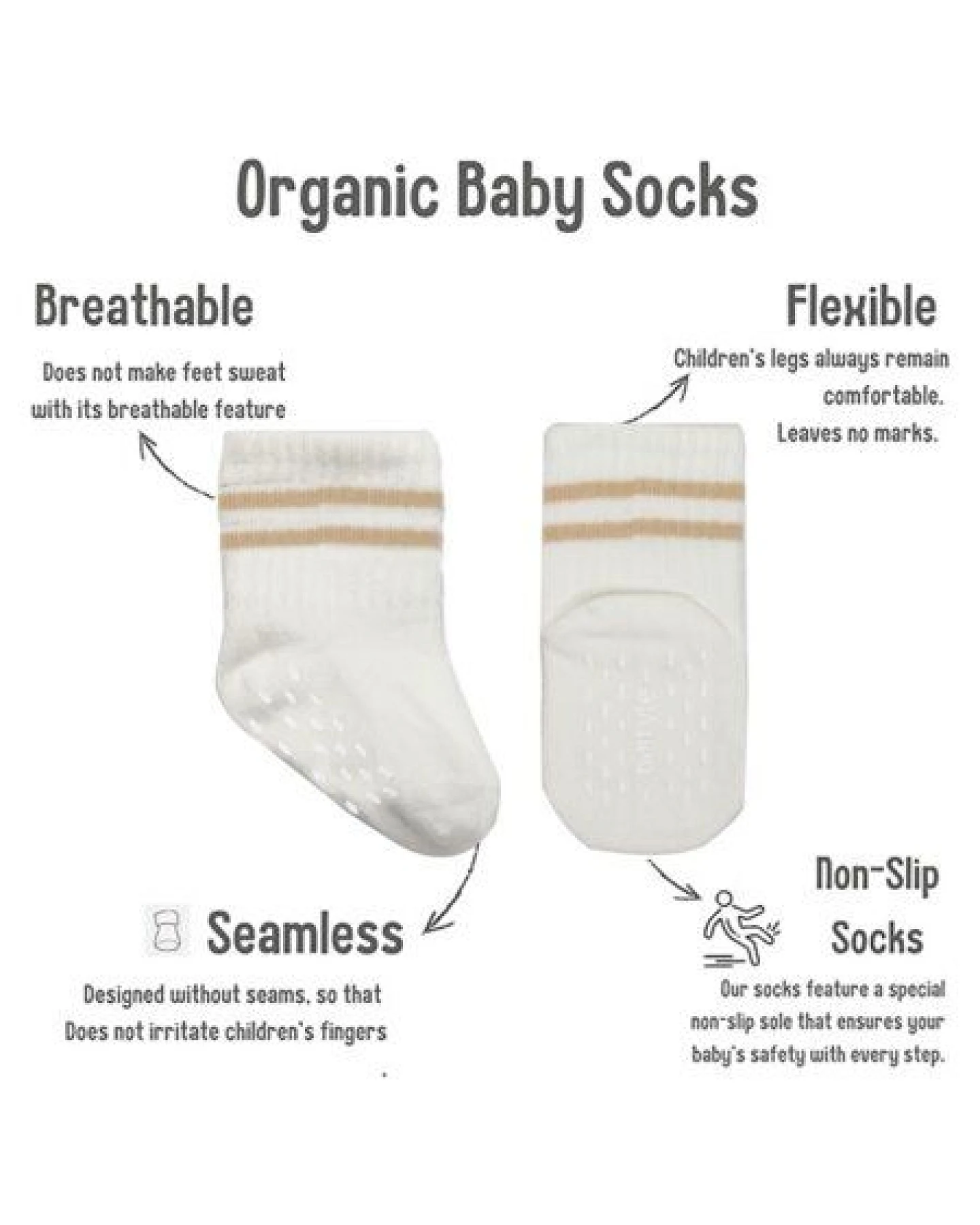 bistyle Baby-Socken Basic 5er-Pack – Kurzsocken, GOTS-zertifiziert, hoher Baumwollanteil Rutschfeste Sohle – Ansicht 3
