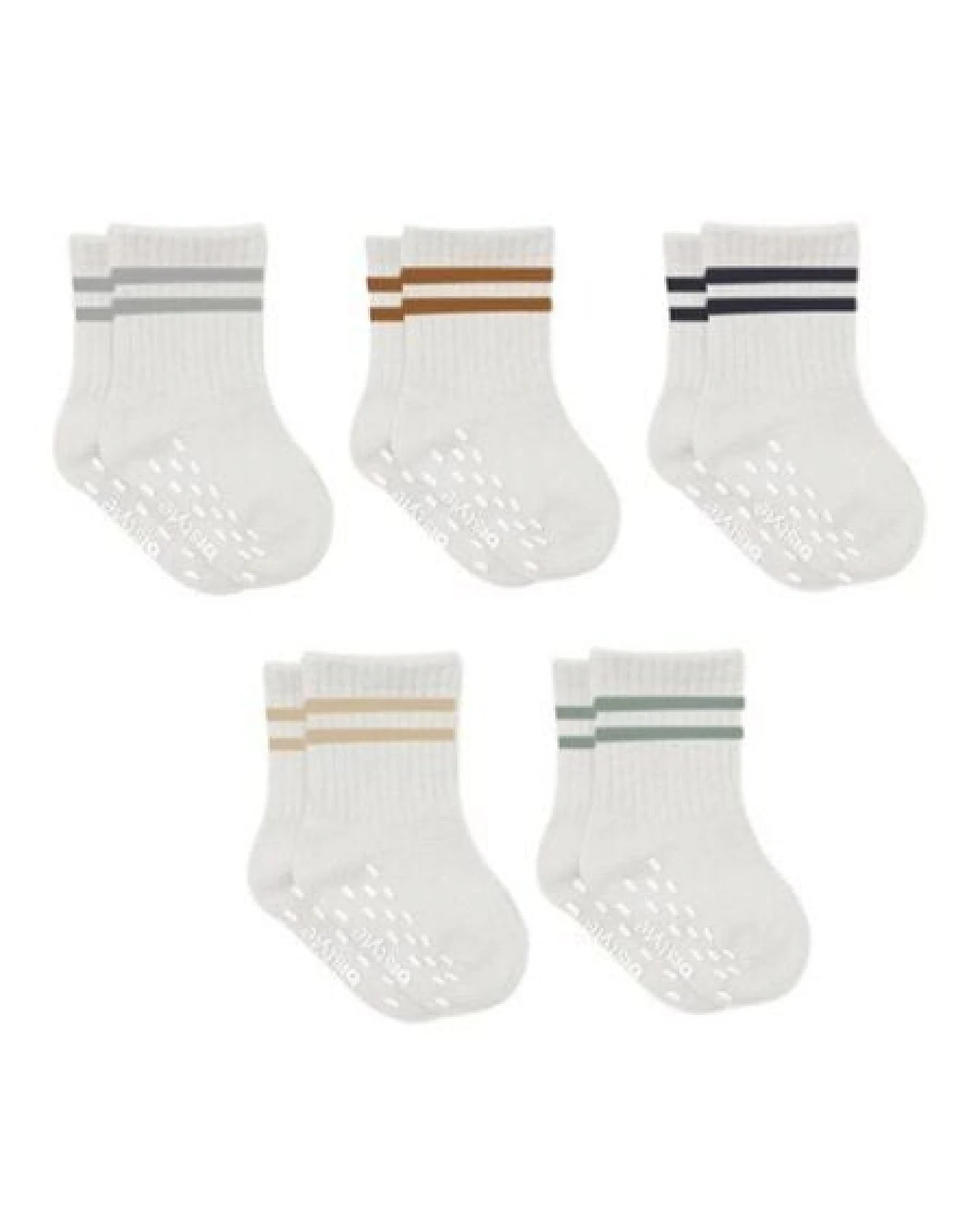 bistyle Baby-Socken Basic 5er-Pack – Kurzsocken, GOTS-zertifiziert, hoher Baumwollanteil Rutschfeste Sohle – Ansicht 4
