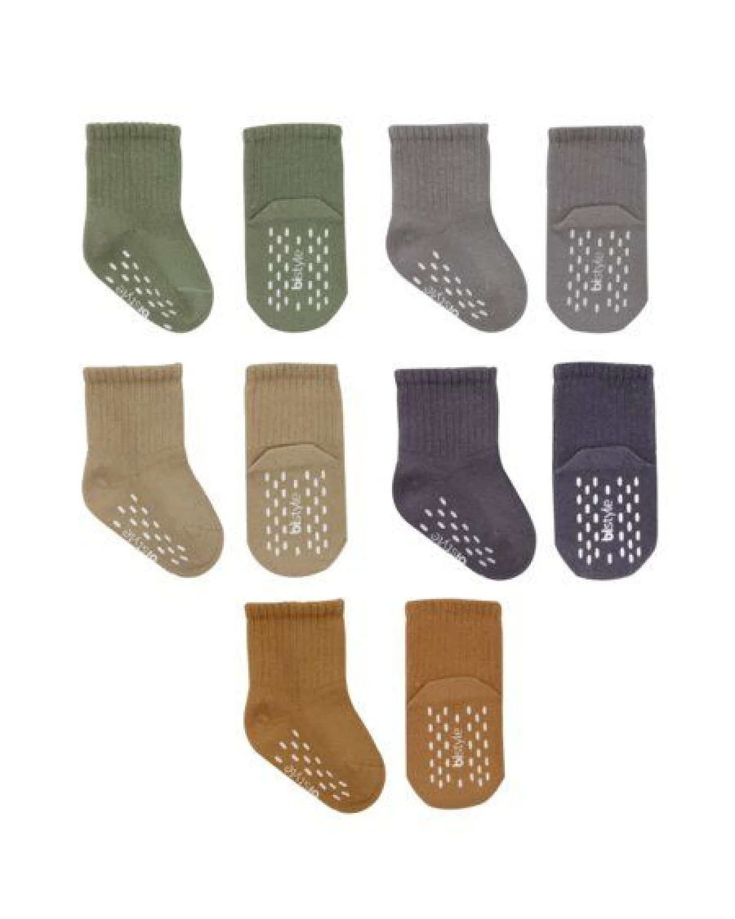 bistyle Baby-Socken Basic 5er-Pack – Kurzsocken, GOTS-zertifiziert, hoher Baumwollanteil Rutschfeste Sohle – Ansicht 3