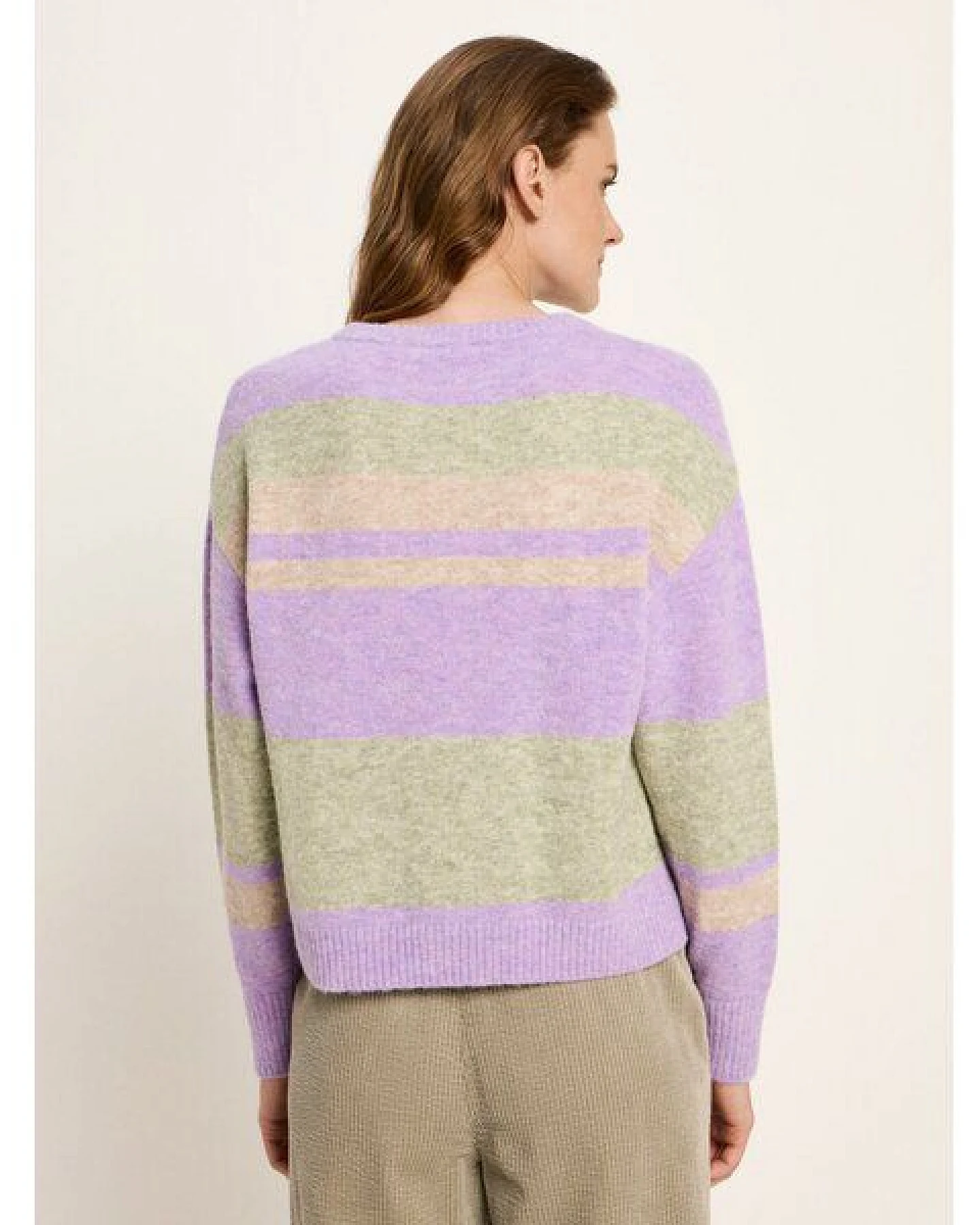 LANIUS Streifenpullover aus Bio-Alpakawolle und Bio-Baumwolle – Ansicht 3