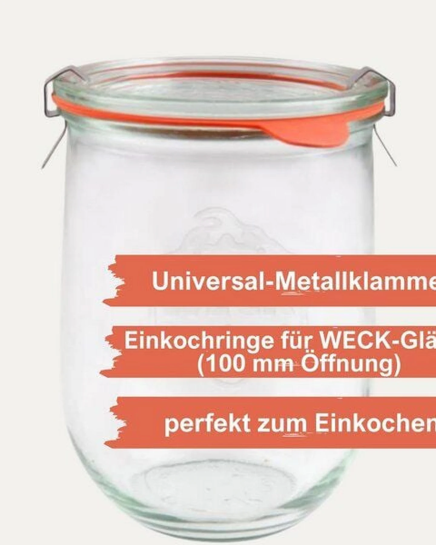 mikken Einmach-Set: 10 Weckringe 94x108mm aus Naturkautschuk & 20 Metallklammern – für Weckgläser Ø 10 cm – Ansicht 4