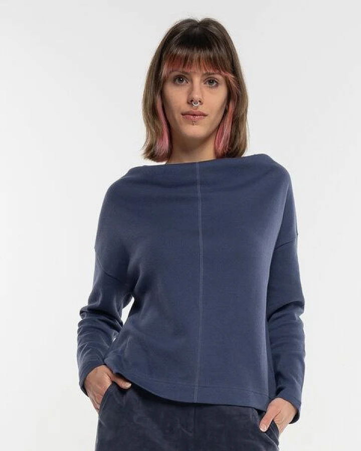 Alma & Lovis Sweater mit Wasserfall-Ausschnitt aus Organic Cotton