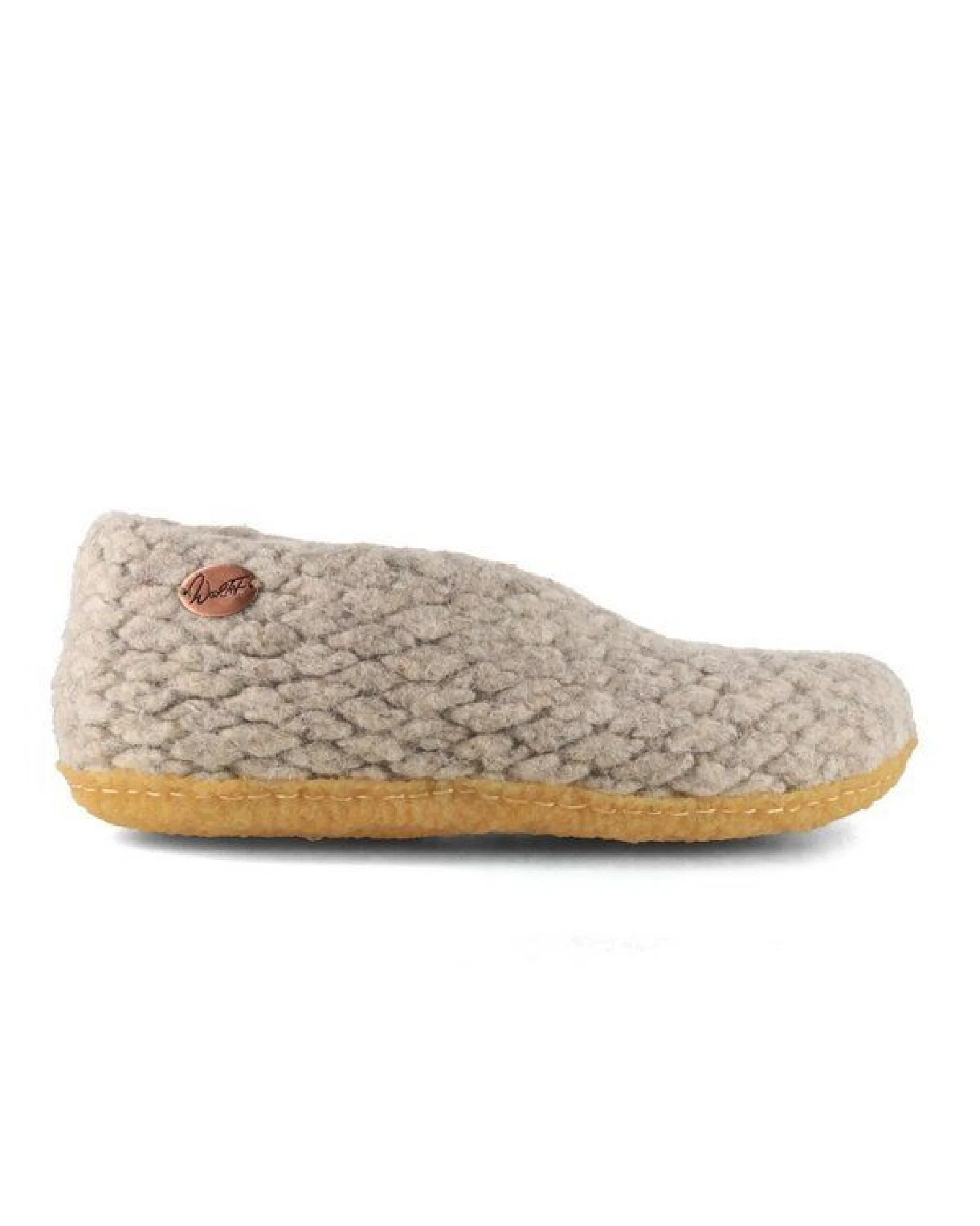 WoolFit Handgewebte Hausschuhe mit Naturgummisohle "Woolies" aus Wolle für Damen – Ansicht 3
