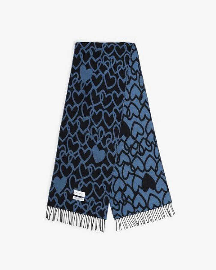 Rotholz Affection Schal Merinowolle - Schwarz / Blau