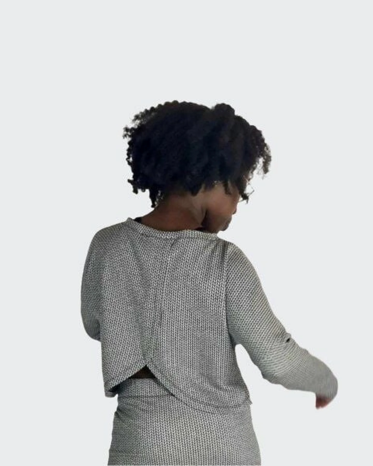 LUMEN organic Pullover CROPPED Struktur hellgrau – Ansicht 3