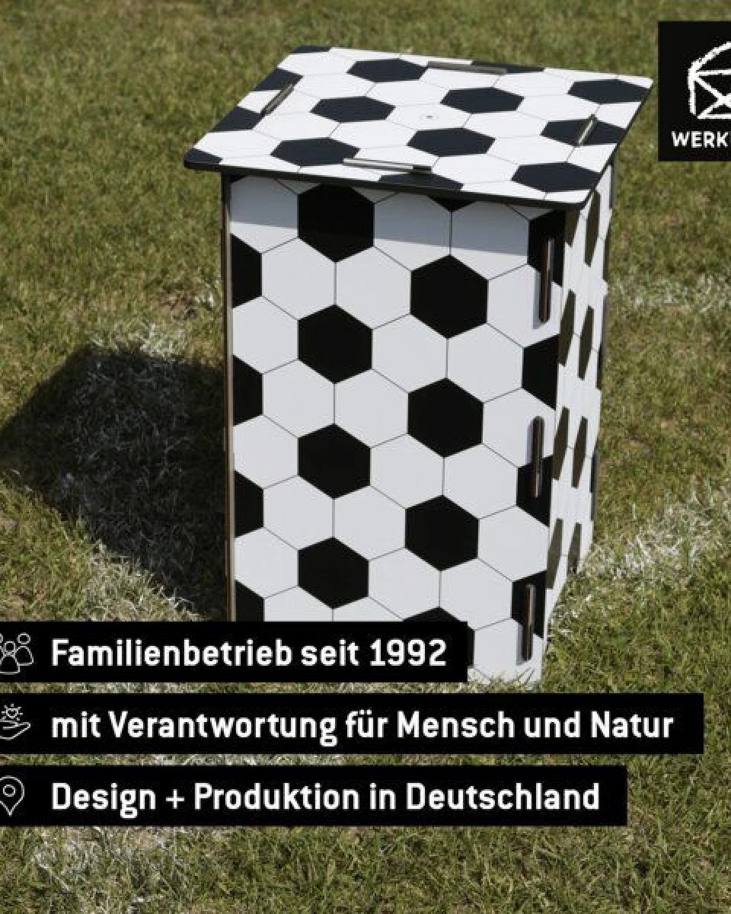 WERKHAUS Photohocker - Fußballmuster – Ansicht 2