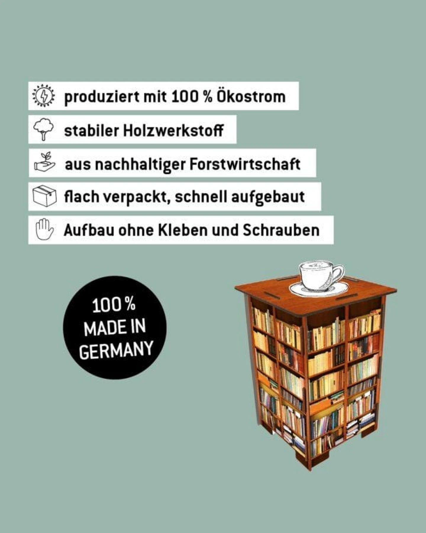 WERKHAUS Photohocker - Bücherregal – Ansicht 4