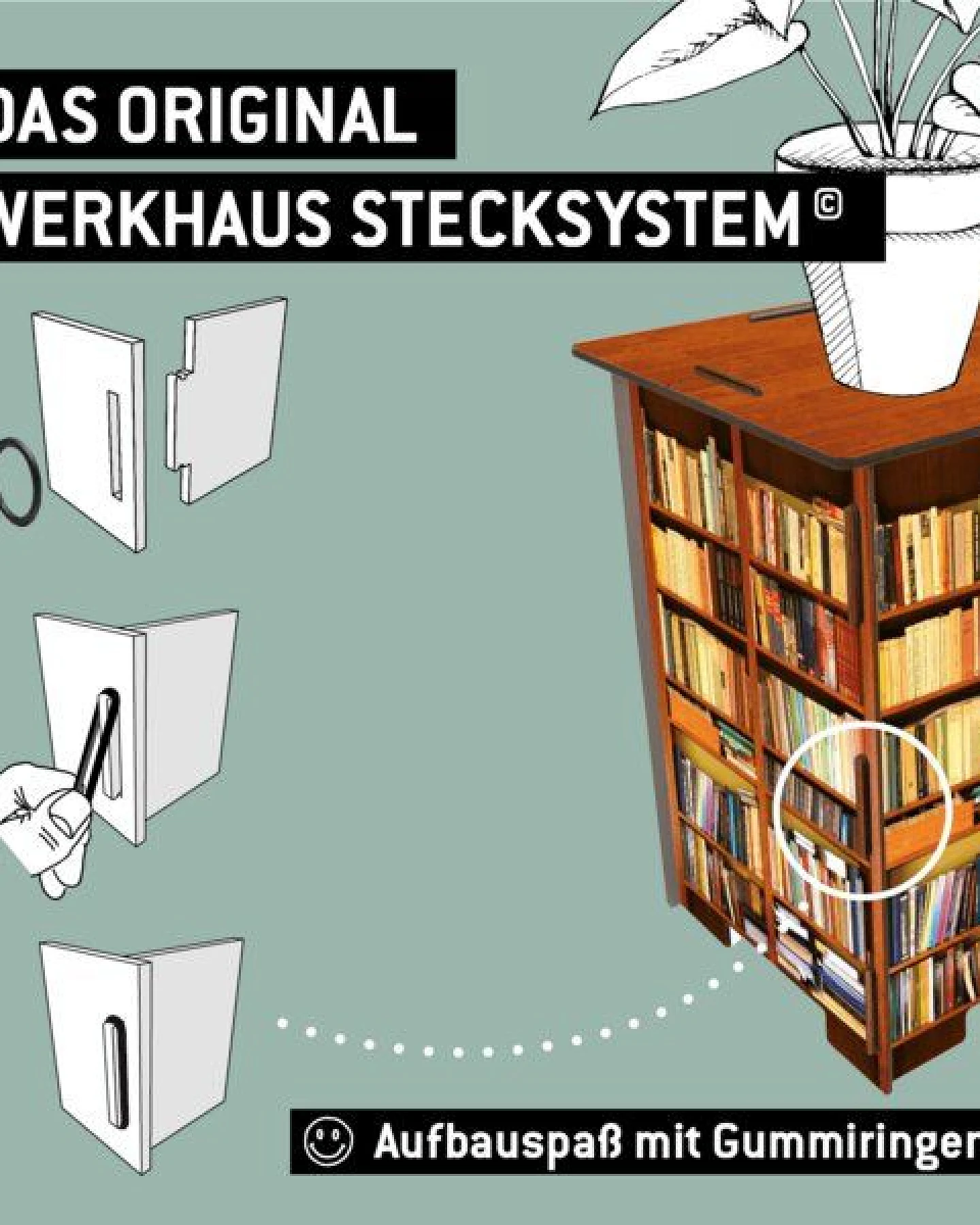 WERKHAUS Photohocker - Bücherregal – Ansicht 2