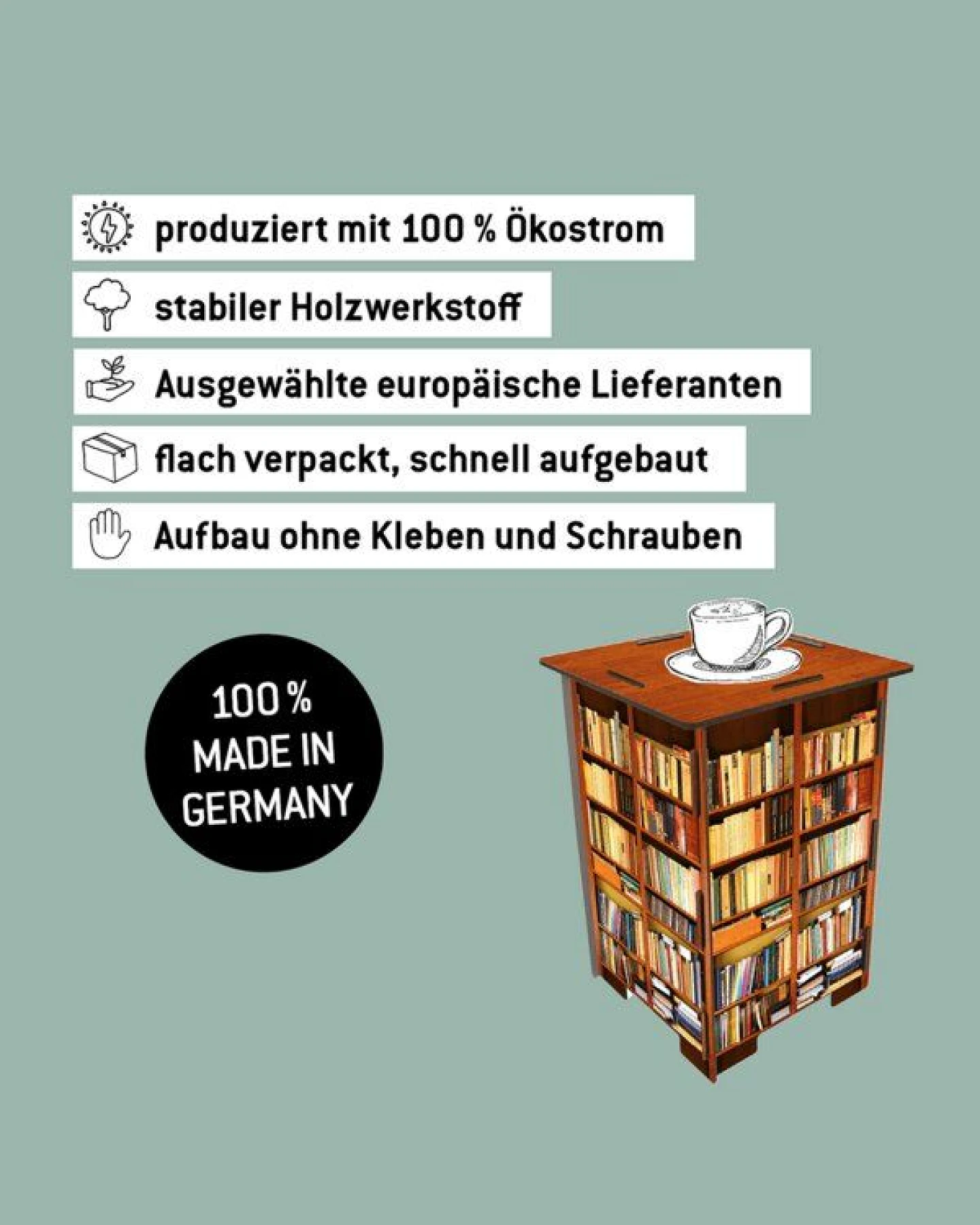 WERKHAUS Photohocker - Bücherregal – Ansicht 3