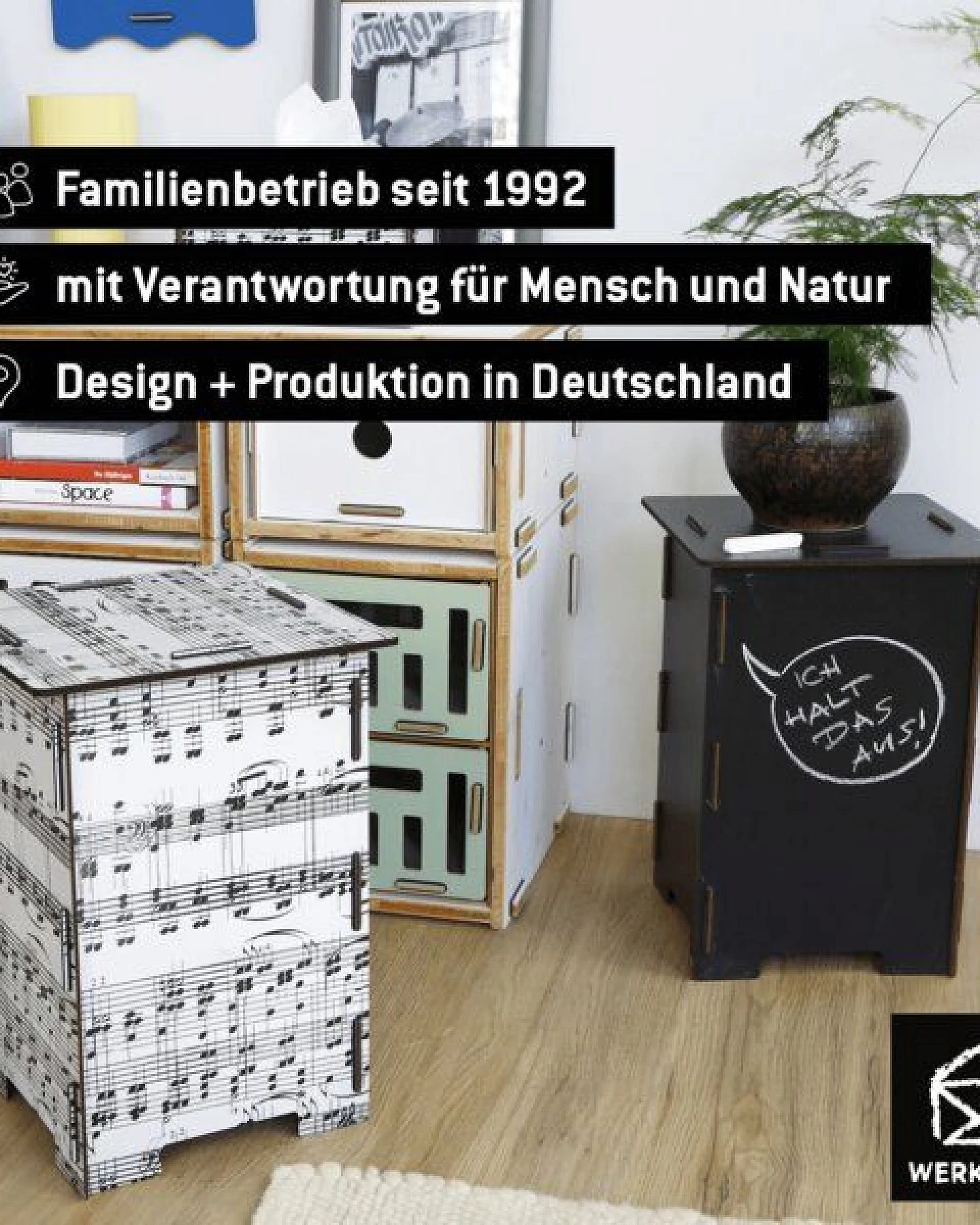 WERKHAUS Photohocker - Noten weiß – Ansicht 2