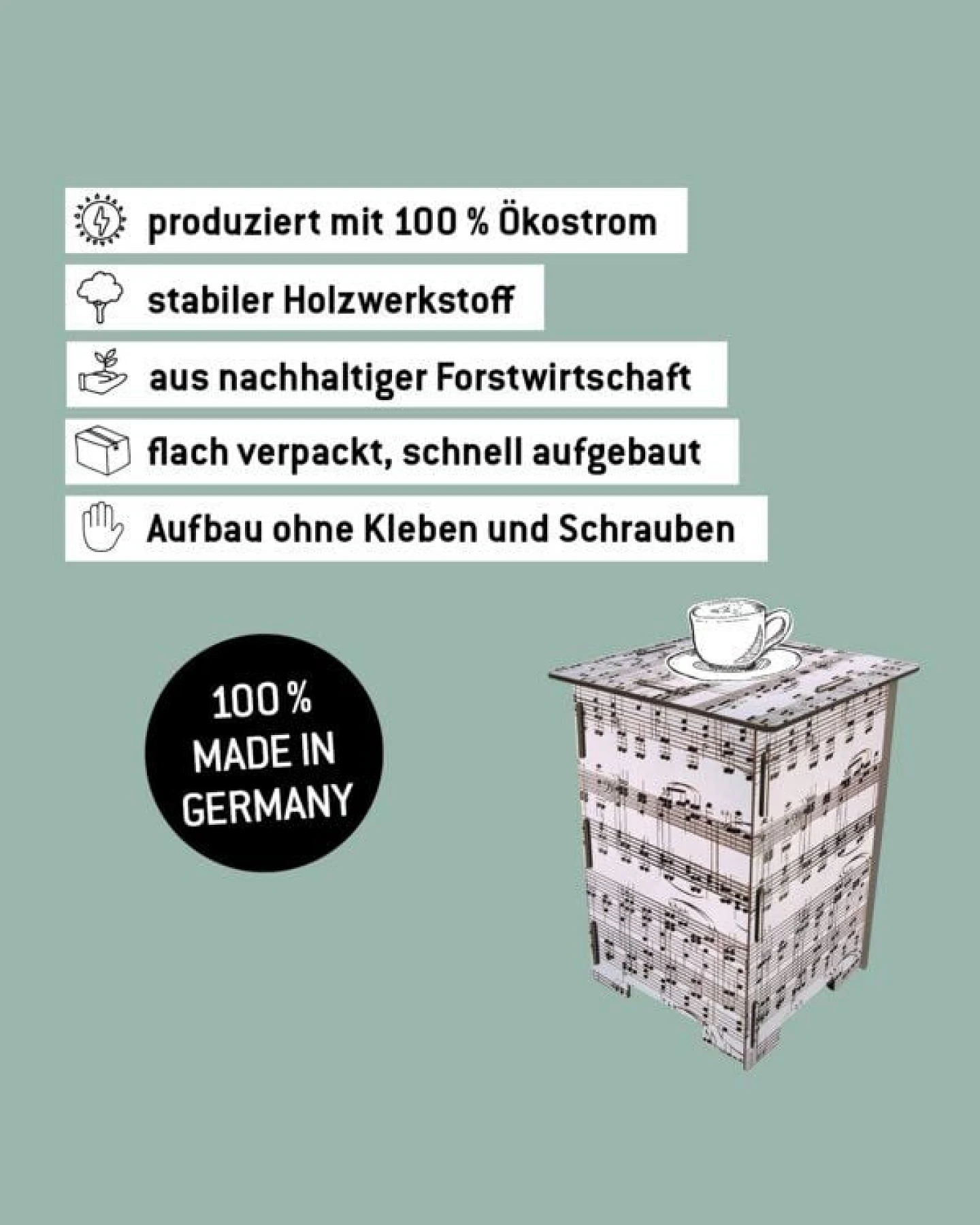 WERKHAUS Photohocker - Noten weiß – Ansicht 4