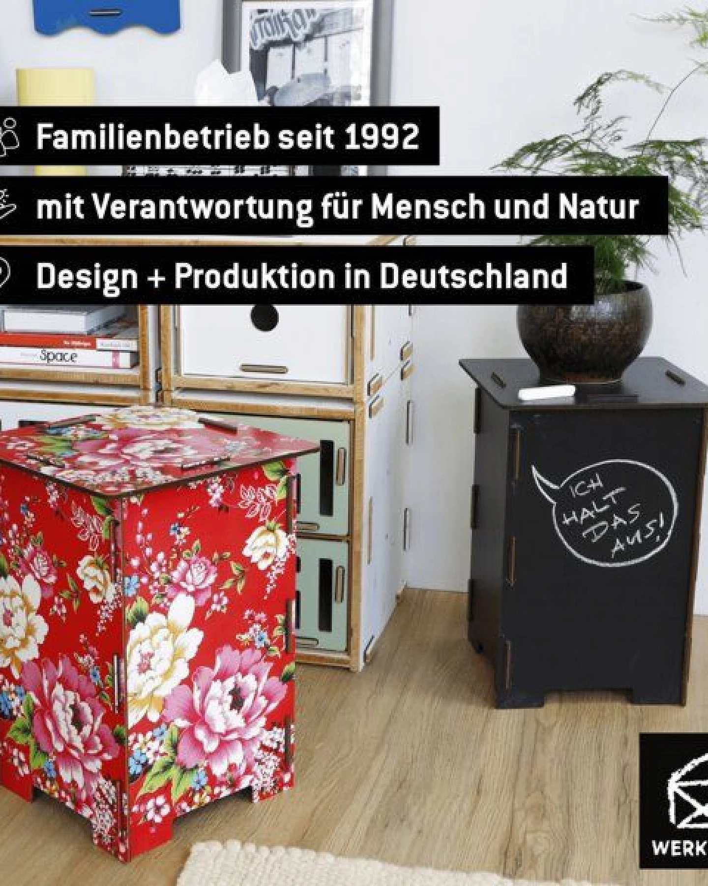 WERKHAUS Photohocker - bunte Blume – Ansicht 2