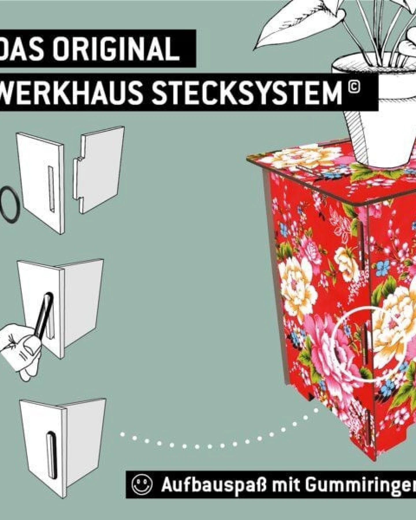 WERKHAUS Photohocker - bunte Blume – Ansicht 4
