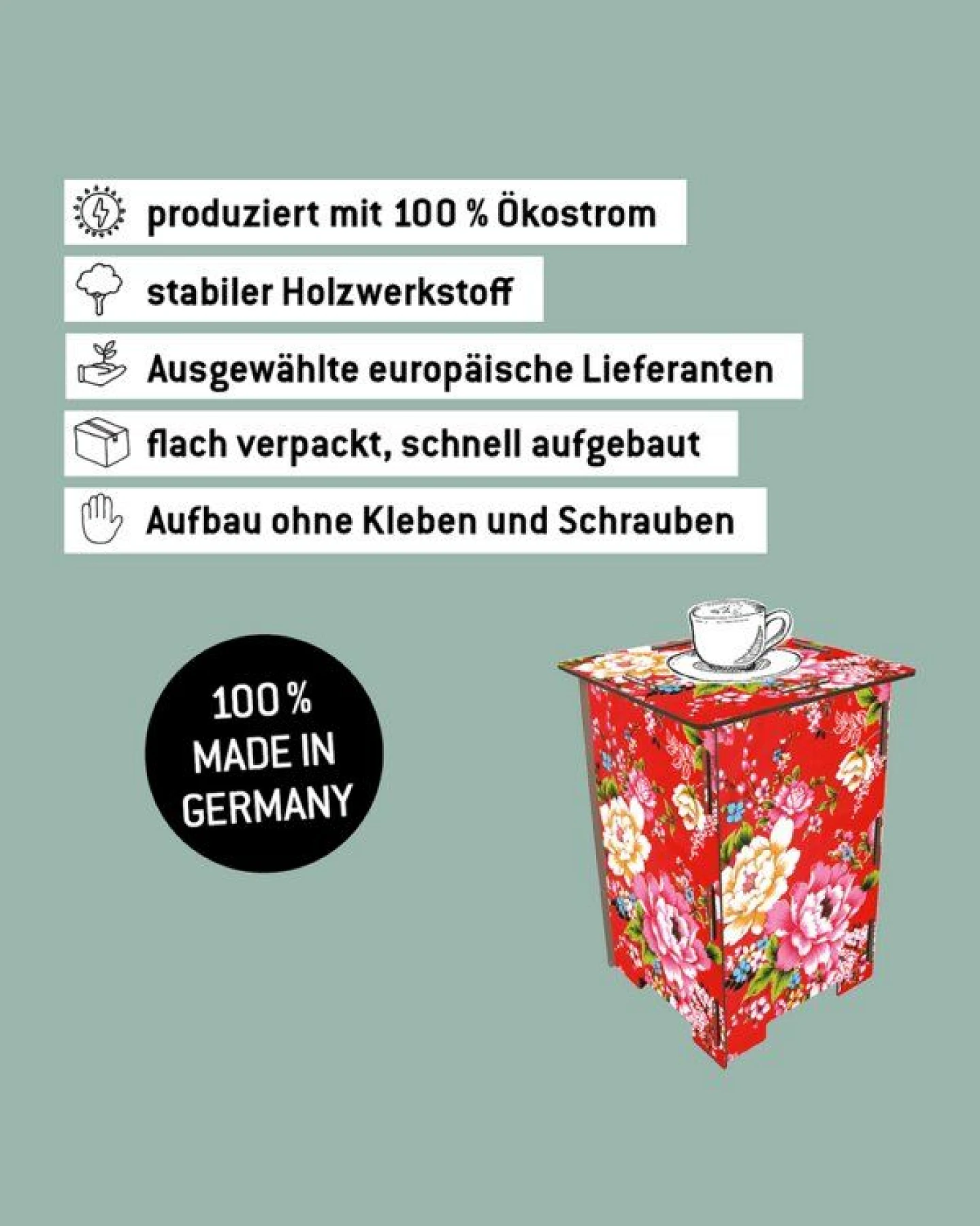 WERKHAUS Photohocker - bunte Blume – Ansicht 2