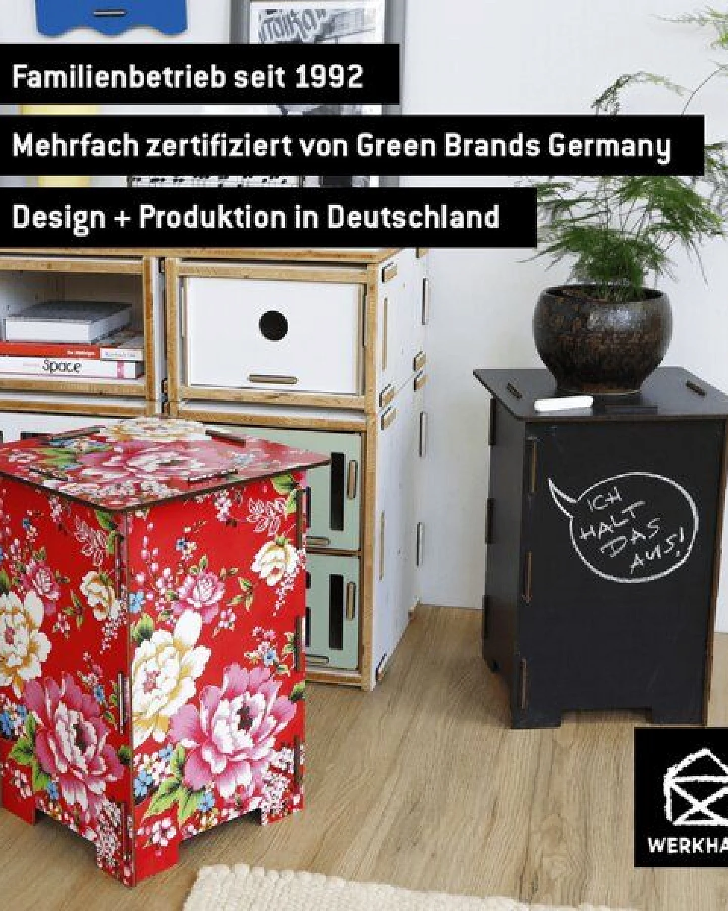 WERKHAUS Photohocker - bunte Blume – Ansicht 4