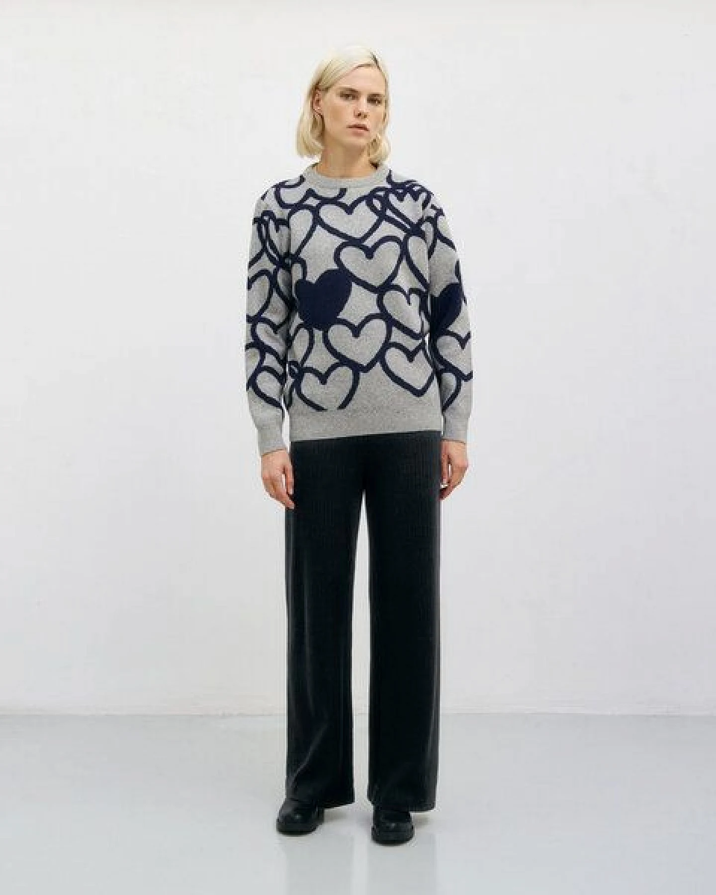 Rotholz Affection Strick Sweatshirt Recycelte Wolle - Hellgrau – Ansicht 2