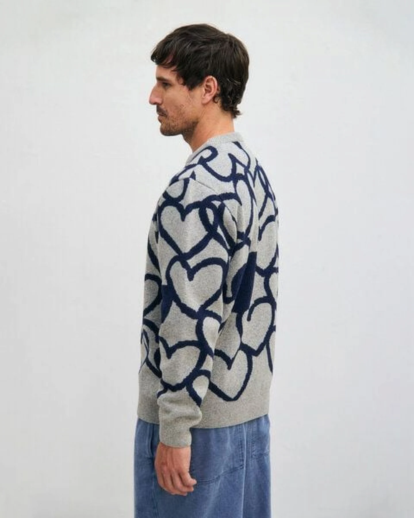 Rotholz Affection Strick Sweatshirt Recycelte Wolle - Hellgrau – Ansicht 4