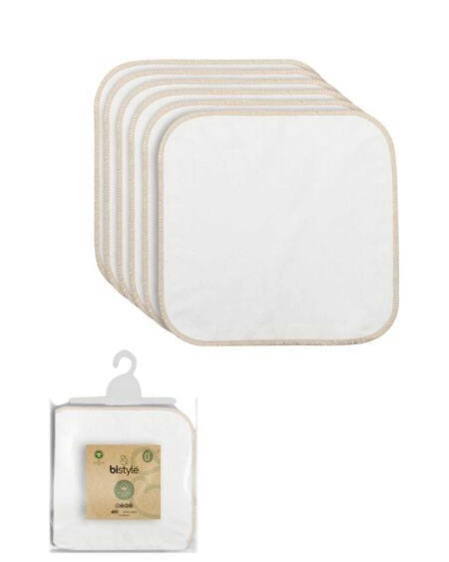 bistyle 6er-Pack-Bio-Baumwolle-Mundtücher - 28x28cm - zertifiziert – Bio Baumwolle – Ansicht 2