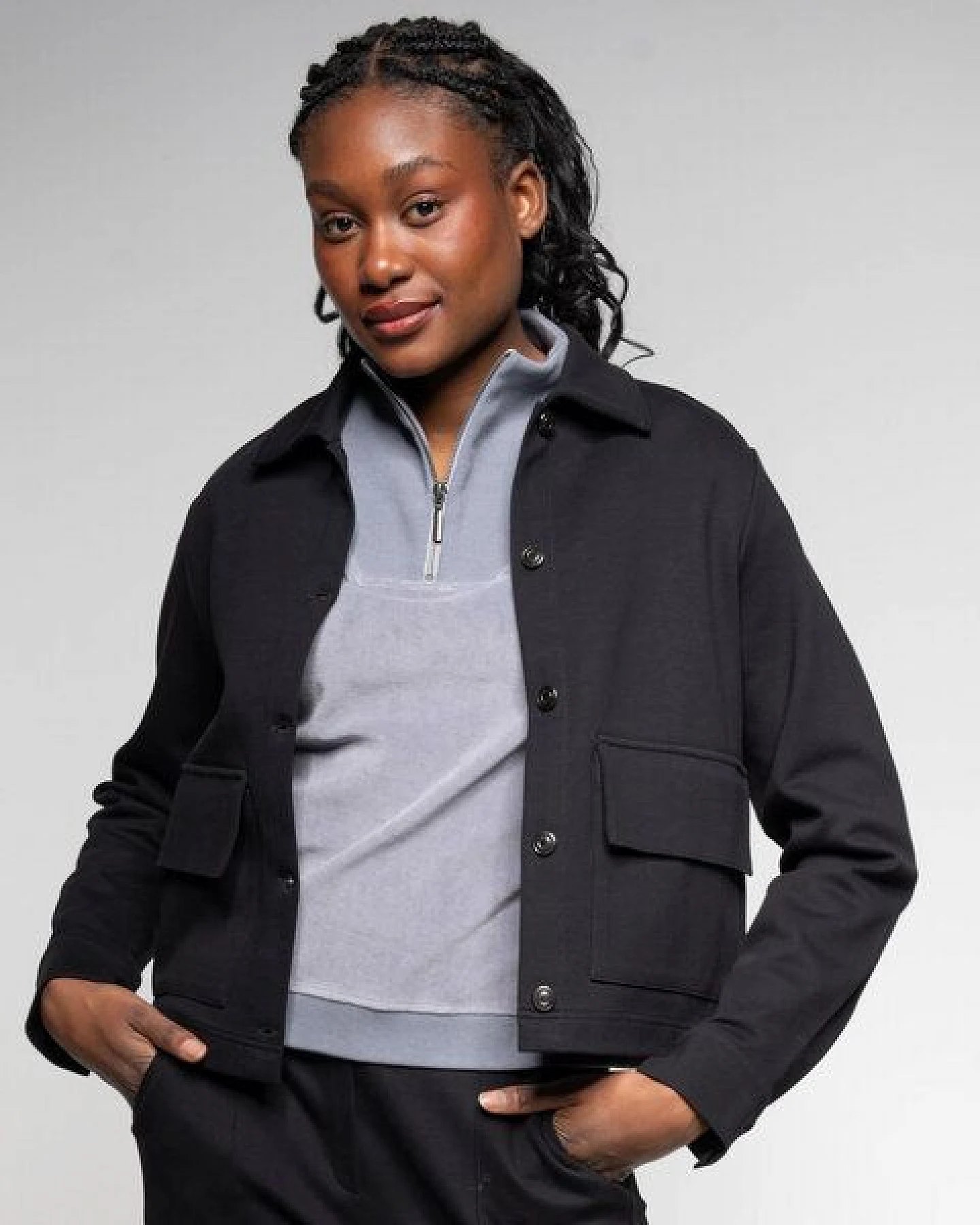 Alma & Lovis Edle Jacke in Gabardine-Struktur aus Organic Cotton – Ansicht 3