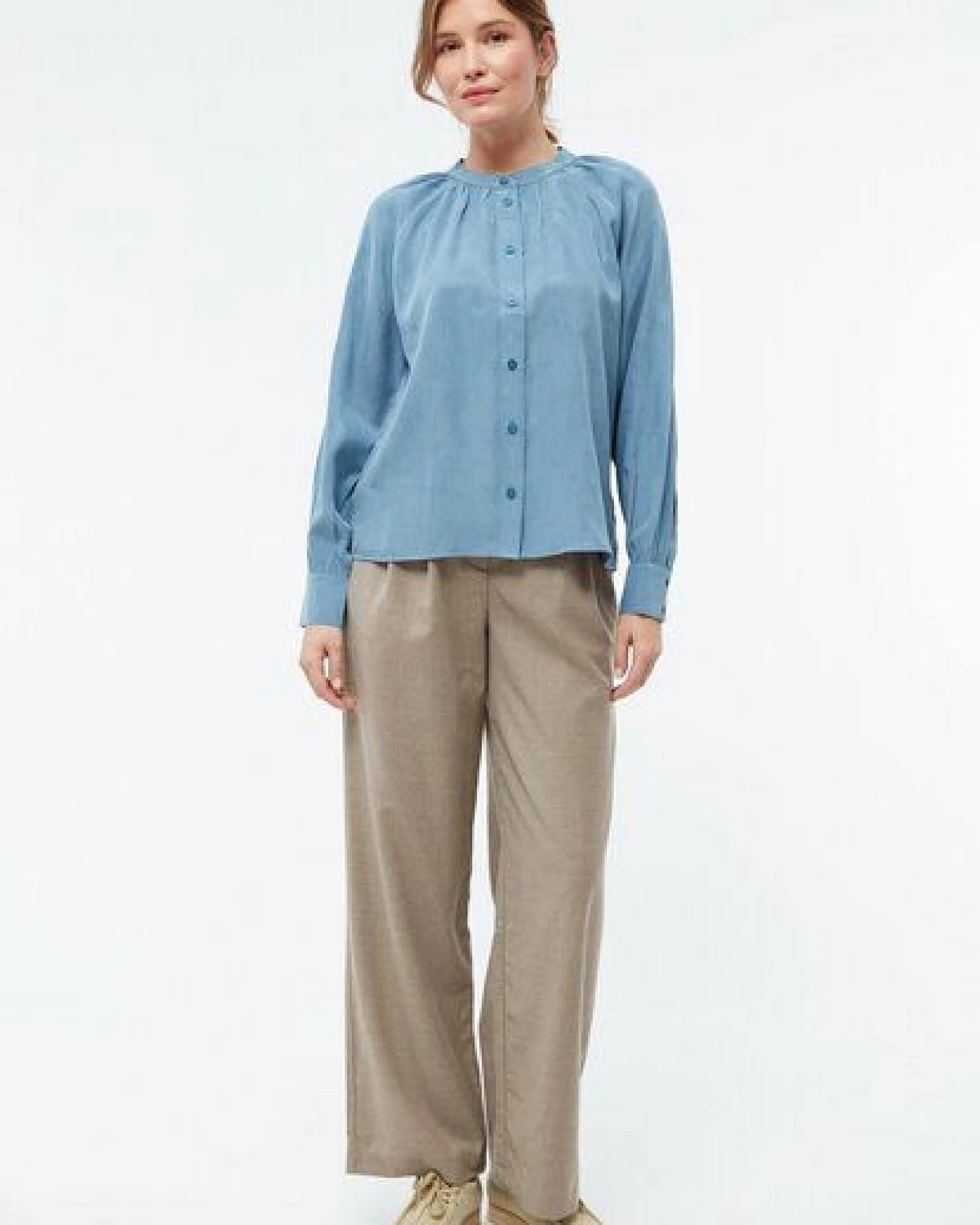Givn Berlin Bluse GBSMILLA mit Puffärmeln aus TENCEL mit Peach-Effekt – Ansicht 2