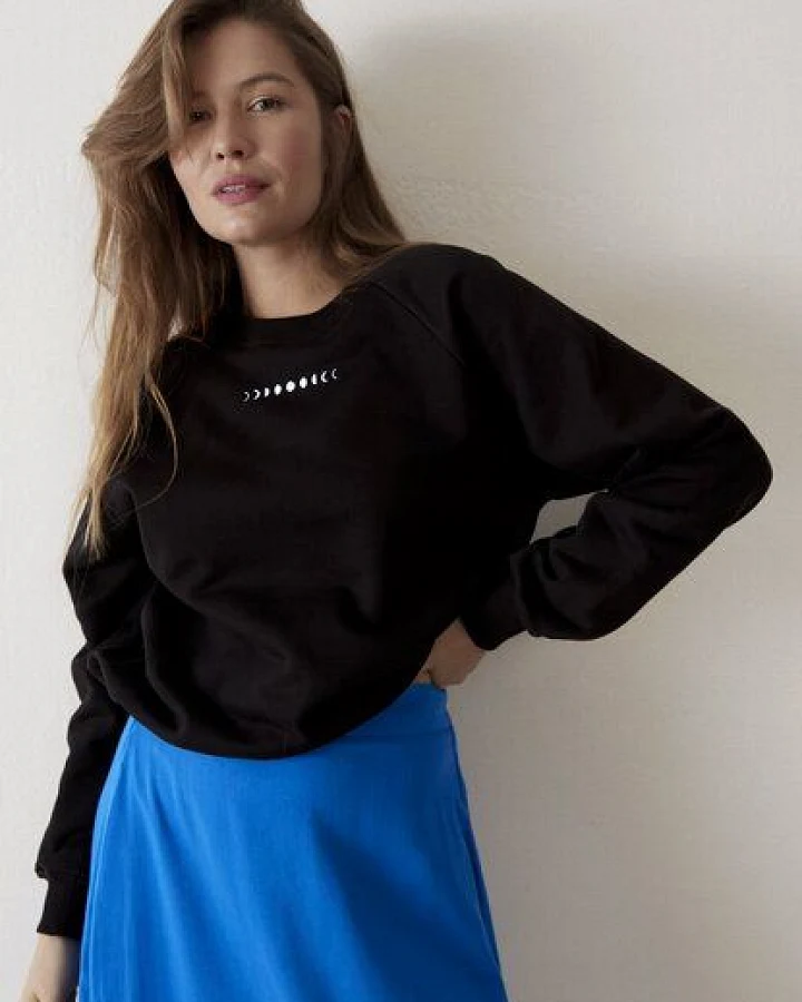 Givn Berlin Sweatshirt GBYARA aus weicher Bio-Baumwolle mit Stickerei - Black