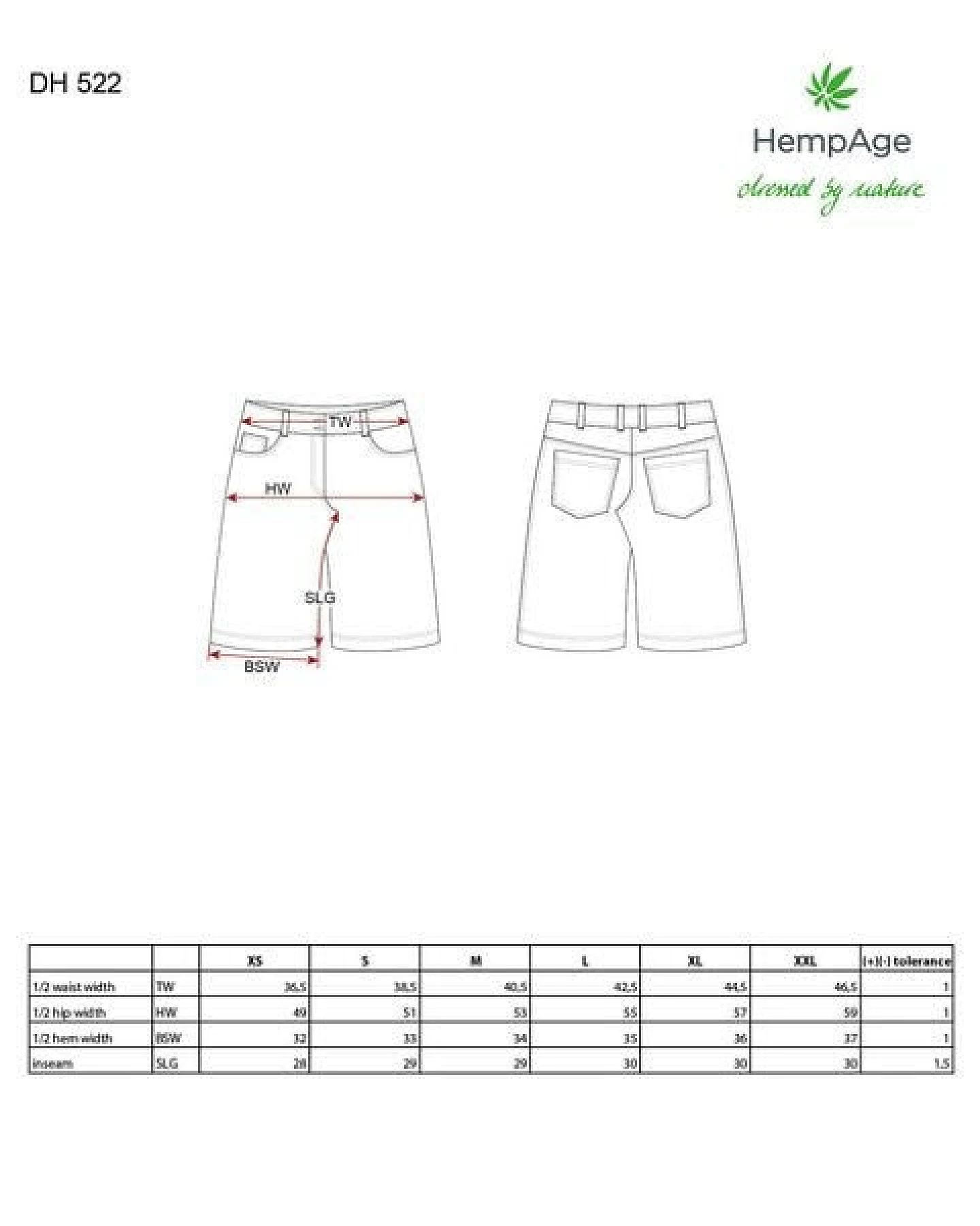 HempAge Damen Bermudahose 55% Hanf, 45% Biobaumwolle – Ansicht 2