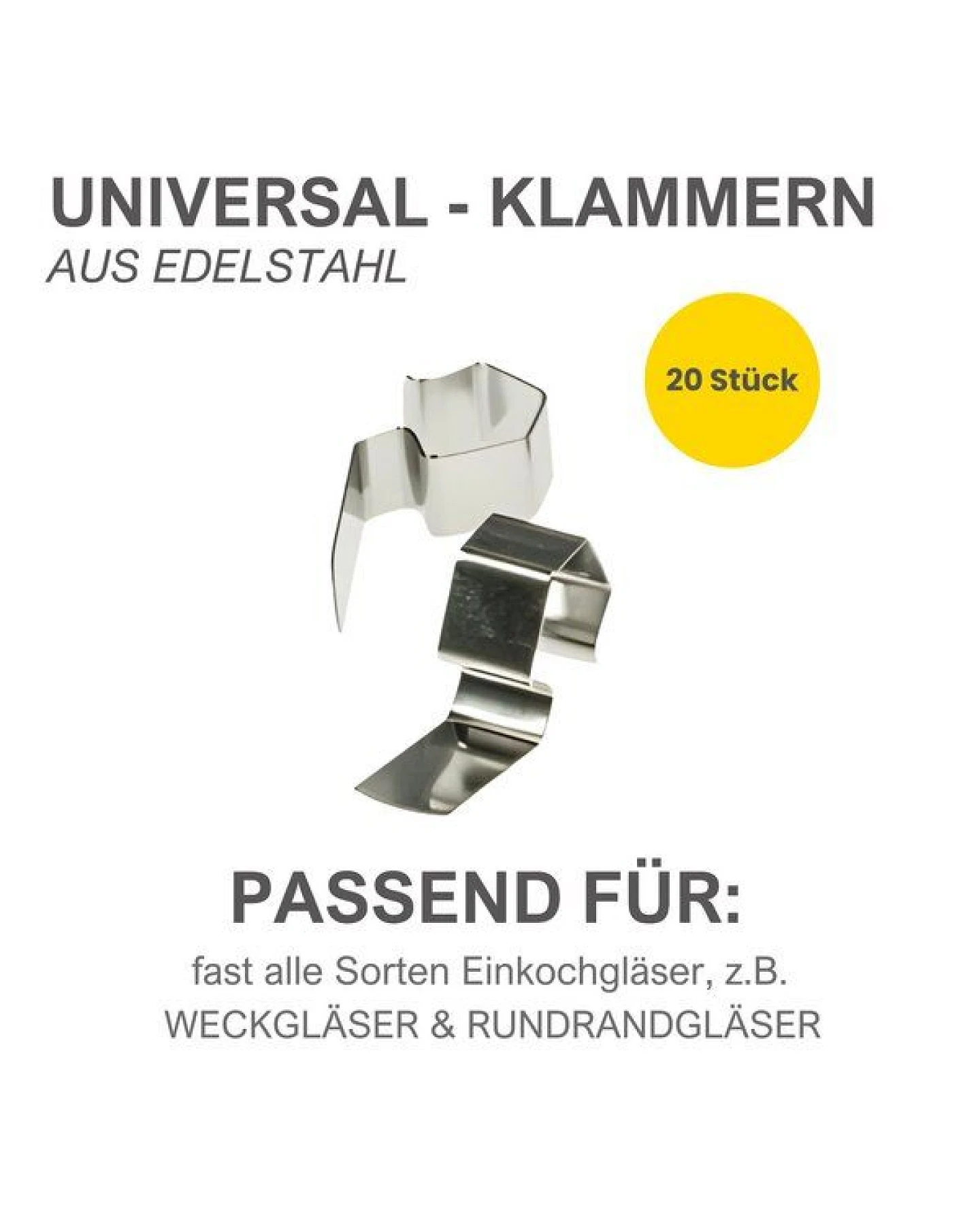 mikken Universal-Klammern für Einkochgläser und Weckgläser – wiederverwendbar – Ansicht 3