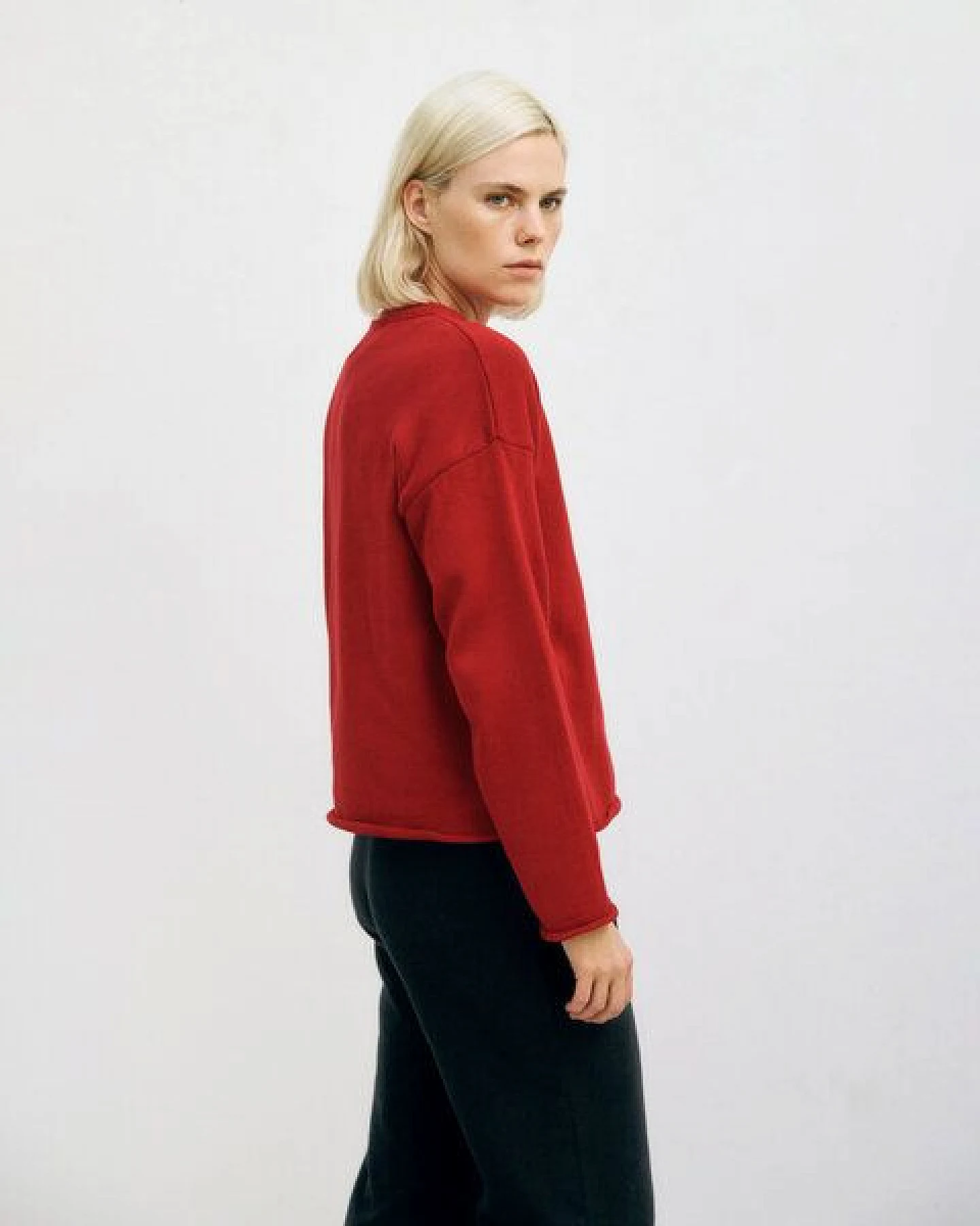 Rotholz Oversize Strickpullover – Ansicht 3