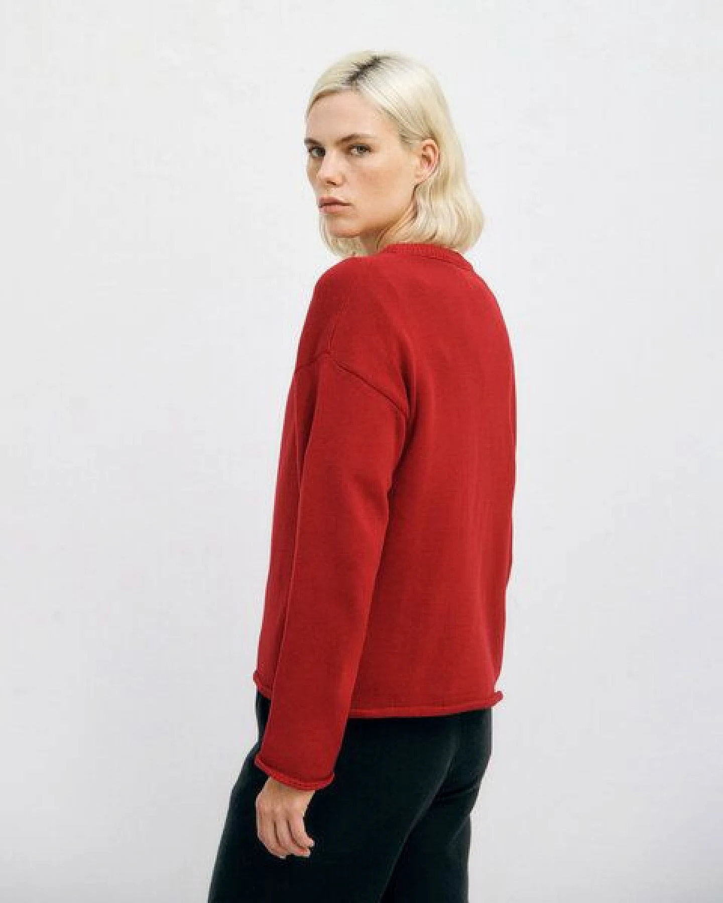 Rotholz Oversize Strickpullover – Ansicht 2