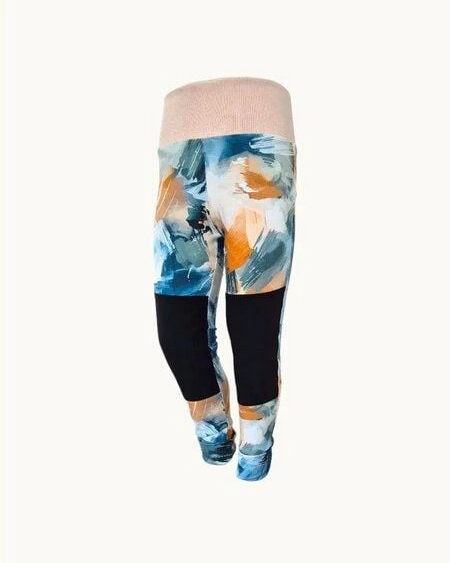 Babbily Mitwachs-Leggings Kinder Bio GOTS - Komfortbund, verstärkte Knie - Kunterbunt – Ansicht 3