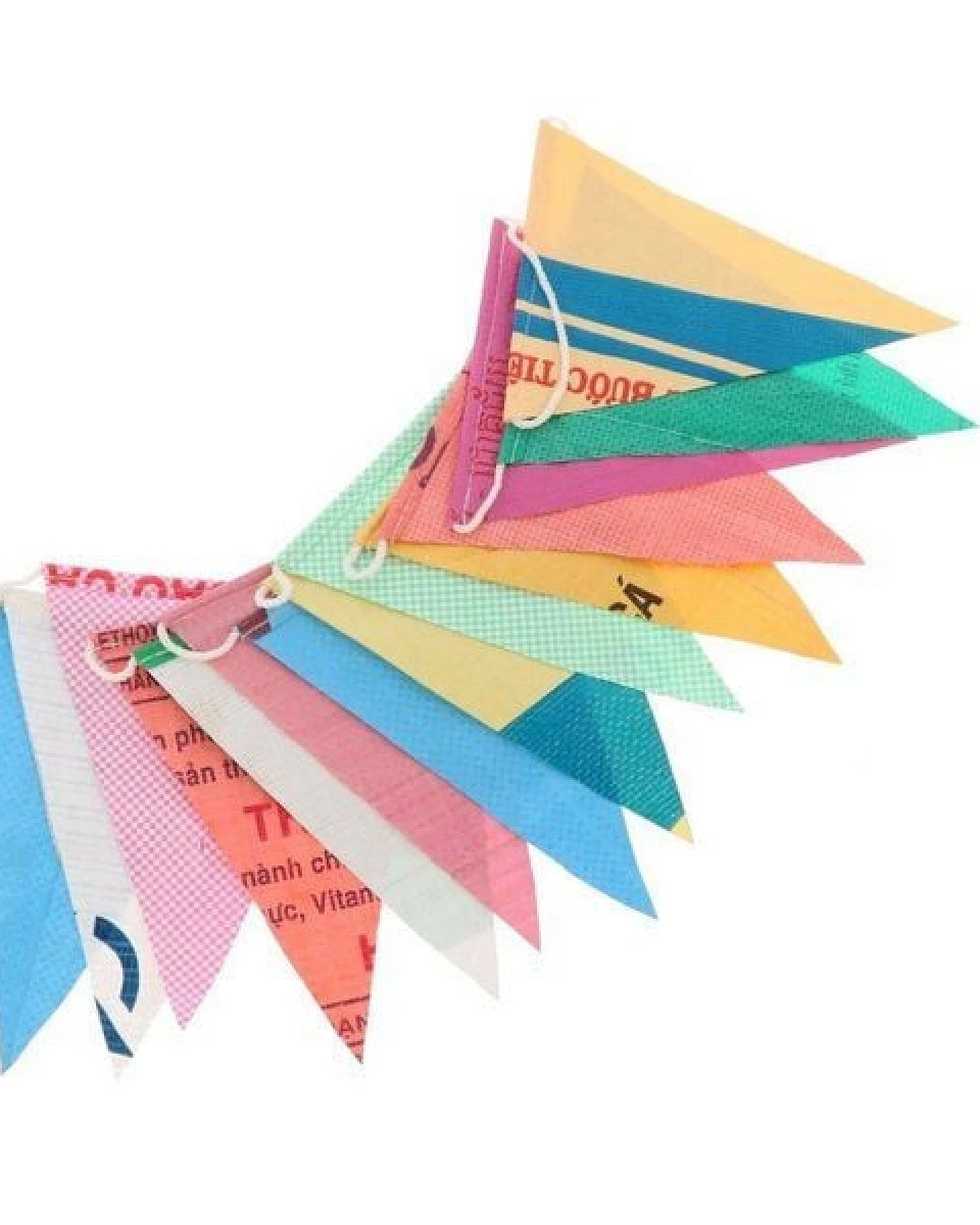 MoreThanHip Flagline recycelte Fischsäcke - 5 Meter - multicolour - dreieckig oder rechteckig – Ansicht 2